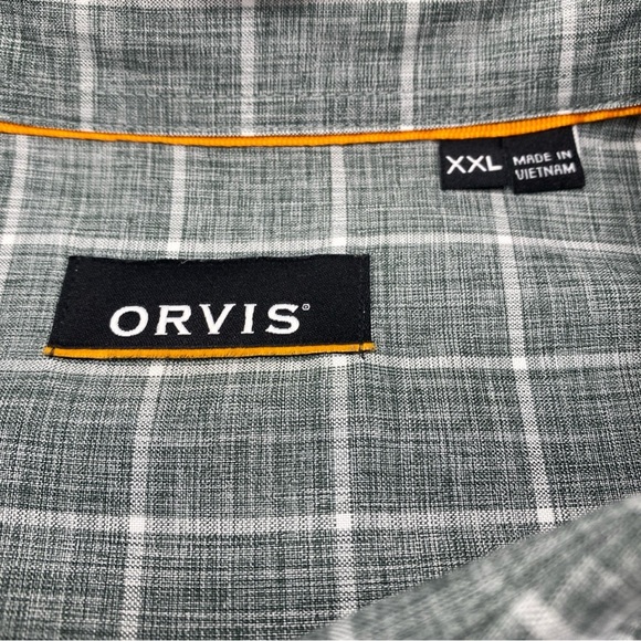Orvis Men’s XXL Plaid Long Sleeve Shirt RN#70534 Gray 2XL Dry Wicking - Picture 2 of 6